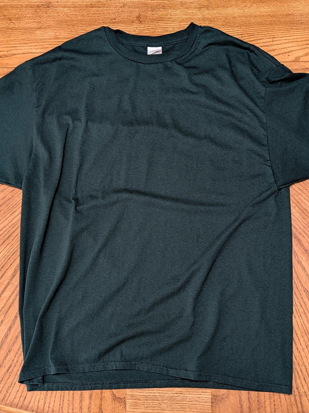 Hanes Men's Dark Green Crew Neck Short Sleeve Tee